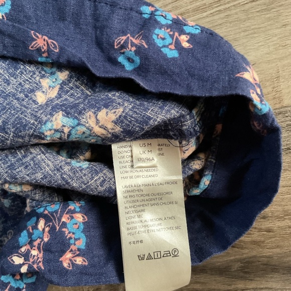 Free People Petit Fours Mini Dress Blue Floral Tiered Cutout Back Medium - Picture 4 of 7